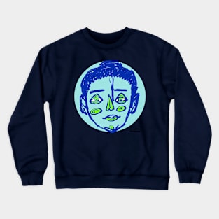 Light blue sketchy face Crewneck Sweatshirt